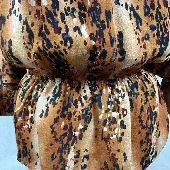 Parker Womens Top Blouse Black brown Size Small winged sleeves - Picture 5 of 6